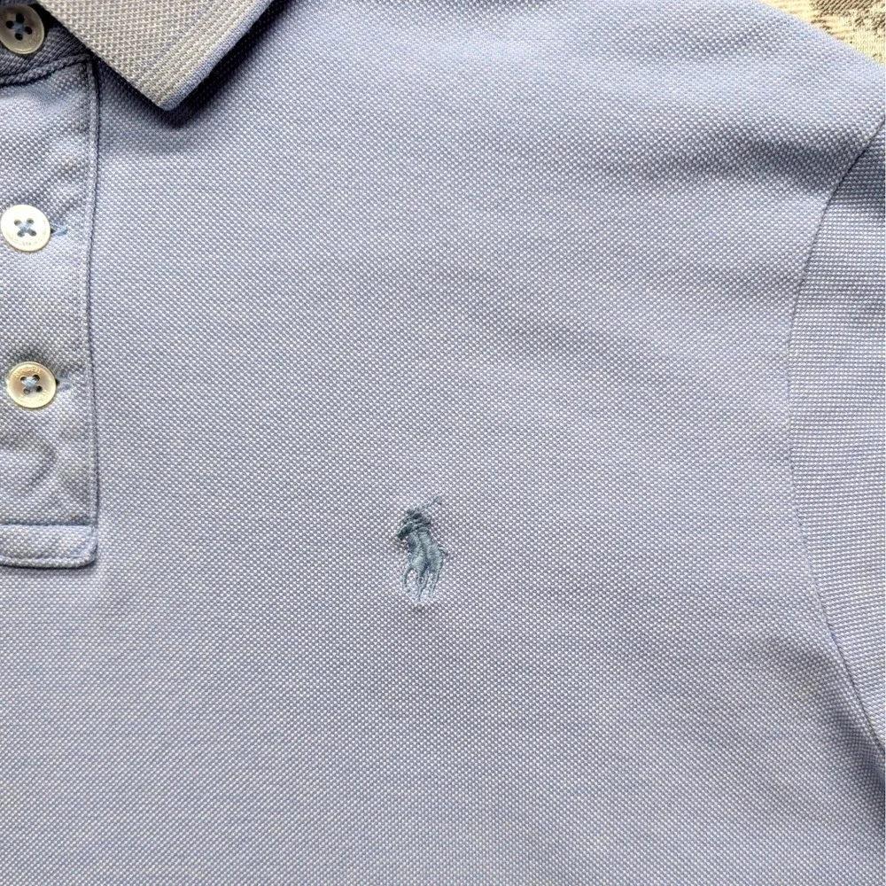 Polo Ralph Lauren Men's Blue Custom‎ Slim Fit Polo Shirt Size Large